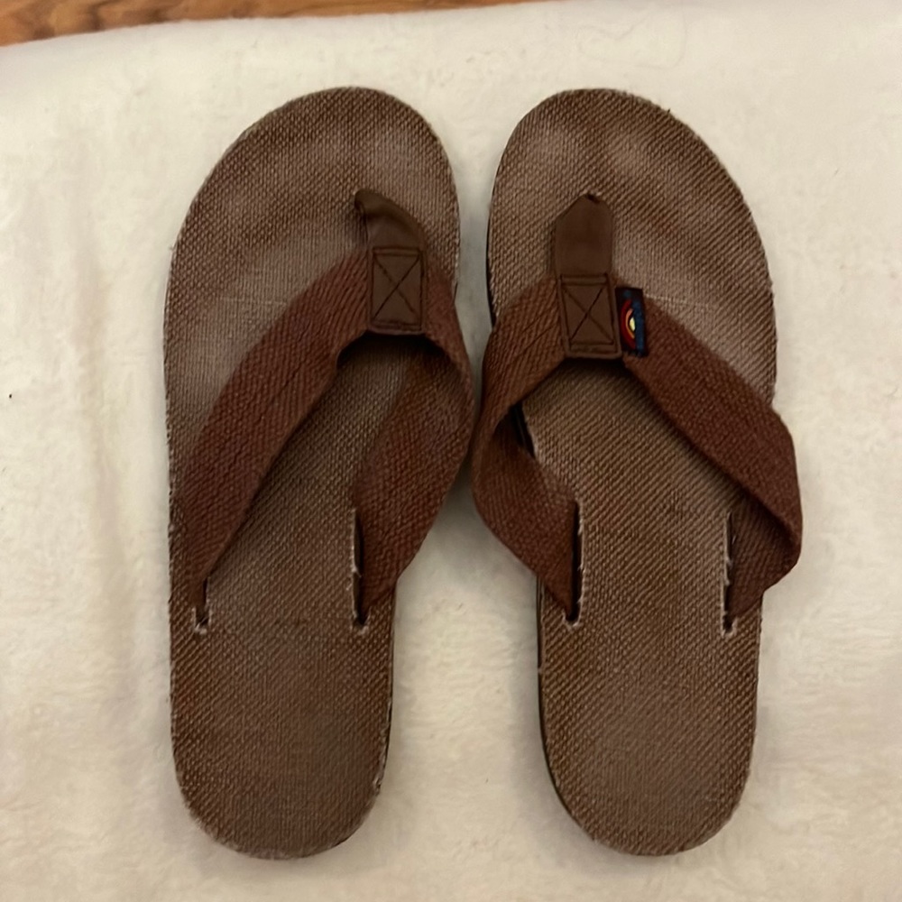 Rainbow Sandals - Brown Hemp Size Small 5.5 to 6.5
